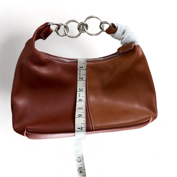 NWT URBAN OUTFITTERS Two Tone Brown Vegan Leather Handbag Purse Silver Accent - Picture 13 of 16